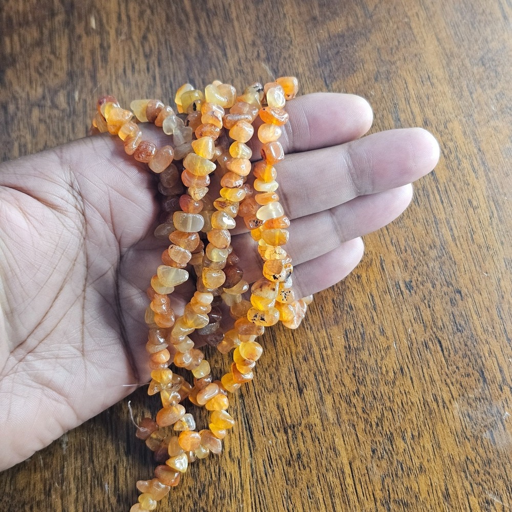 natural red aventurine gemstone chip beads, 3 strand 15.5in ea. jewelry making